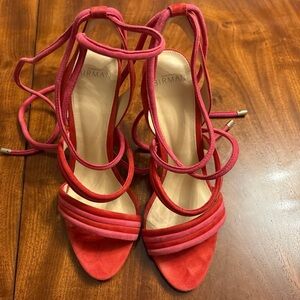 Alexandre Birman Pink and Red Strappy Heels